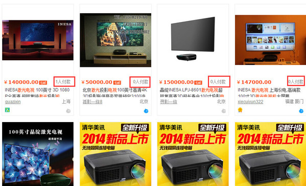 100吋的激光电视卖给谁?